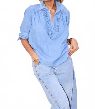 A Shirt Thing Women's Celine Denim Shirt In Light Wash In Blue