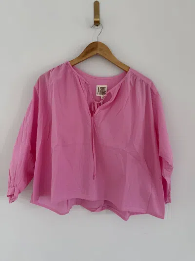 A Shirt Thing Women's Frenchie Cabo Blouse In Grapefruit In Pink