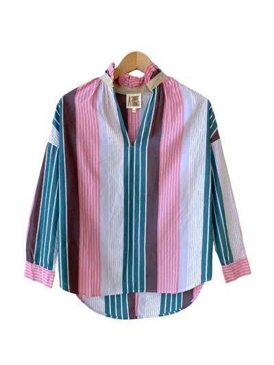 A Shirt Thing Women's Penelope-amalfi Stripes In Carnation In Multi
