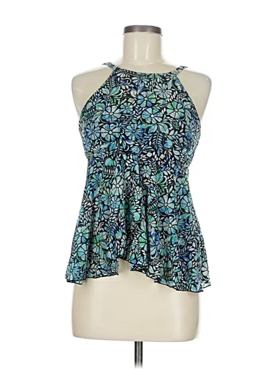 Pre-owned A Shore Fit! Sleeveless Blouse In Blue