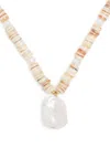 A Sinner In Pearls White Pearl Beaded Necklace In Brown
