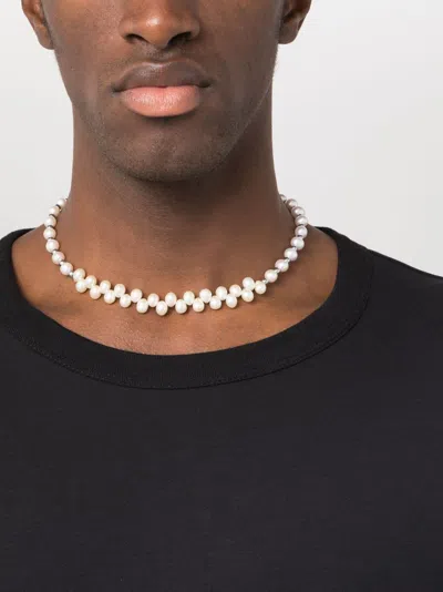 A Sinner In Pearls Sterling Silver Freshwater Pearl Necklace In White