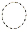 A Sinner In Pearls White Pearl And Daisy Crystal Beaded Necklace In White