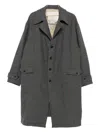 A Tentative Atelier Check Button-up Coat In Gray