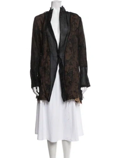 Pre-owned A Tentative Atelier Floral Print Jacket In Black