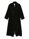 A Tentative Atelier Frayed-trim Coat In Black
