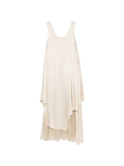 A Tentative Atelier Layered Knots-stitch Dress In Pink