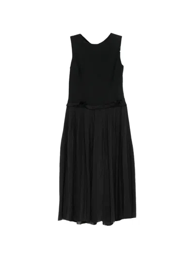 A Tentative Atelier See-through Pleated Dress In Black