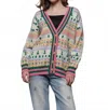 A Thousand Words Christmas Print Cardigan In Pattern In Multi