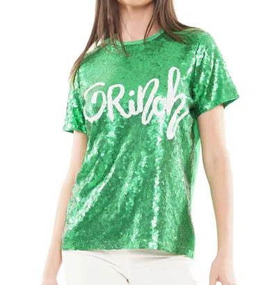 A Thousand Words Sequin Grinch Top In Green
