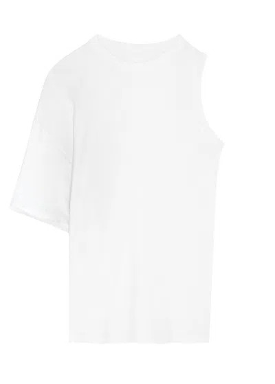 A.w.a.k.e. A. W.a. K.e Mode Asymmetric One-sleeve Cotton T-shirt In White