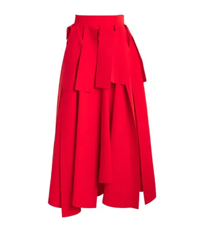 A.w.a.k.e. A. W.a. K.e. Mode Aysmmetric Midi Skirt In Red