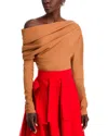 A.w.a.k.e. A. W.a. K.e. Mode Draped One Shoulder Top In Ginger