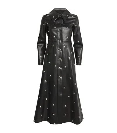 A.w.a.k.e. A. W.a. K.e. Mode Faux Leather Studded Coat In Black