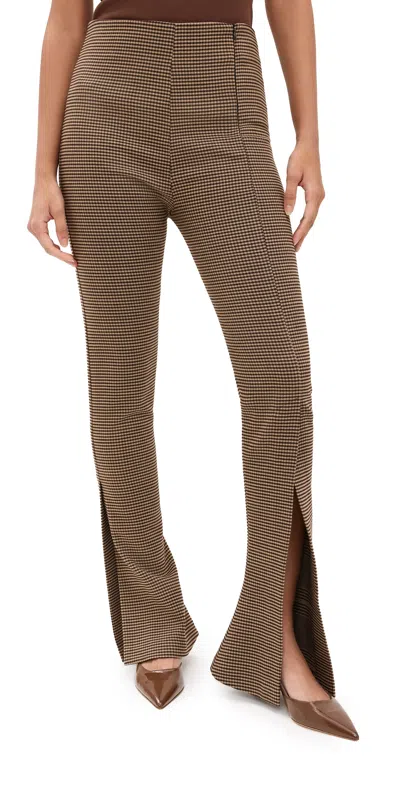 A.w.a.k.e. A. W.a. K.e. Mode Fitted Pants With Side And Frontal Slits Gingham
