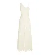 A.w.a.k.e. Multi Rectangle Front And Black Slit Maxi Dress In Ivory