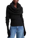 A.w.a.k.e. A. W.a. K.e Mode Draped Ribbed Wool-blend Jumper In Black