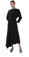 A.w.a.k.e. A. W.a. K.e. Mode Knotted Jersey Dress Black In Black