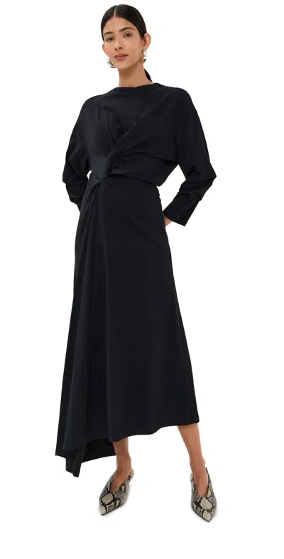 A.w.a.k.e. A. W.a. K.e. Mode Knotted Jersey Dress Black