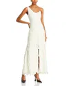A.w.a.k.e. Multi Rectangle Front And Black Slit Maxi Dress In Ivory