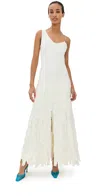 A.w.a.k.e. Multi Rectangle Front And Black Slit Maxi Dress In Ivory