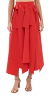 A.w.a.k.e. A. W.a. K.e. Mode Aysmmetric Midi Skirt In Red