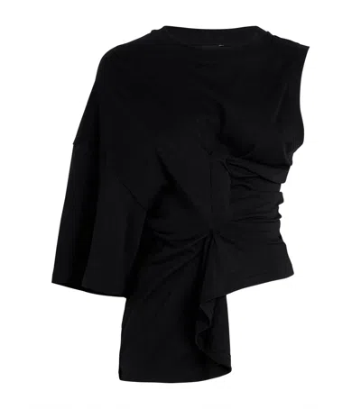 A.w.a.k.e. A. W.a. K.e. Mode Organic Cotton One-sleeve Top In Black