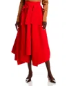 A.w.a.k.e. A. W.a. K.e. Mode Aysmmetric Midi Skirt In Red