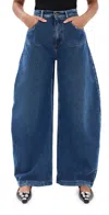A.w.a.k.e. A. W.a. K.e. Mode Recycled Rounded Jeans Blue Denim In Blue Denim