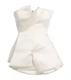 A.w.a.k.e. A. W.a. K.e. Mode Satin Corseted Tuxedo Top In Ivory