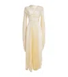 A.w.a.k.e. A. W.a. K.e. Mode Satin Wrap-around Pleated Dress In Ivory