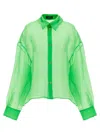 A.w.a.k.e. Organdy 80s Shirt Shirt And Blouse Green In Green