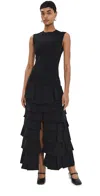 A.w.a.k.e. A.w.a.k.e Mode Laser-cut Maxi Dress In Black