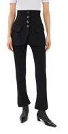 A.w.a.k.e. Womens Skirted Overlay Flared Pants In Black