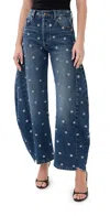 A.w.a.k.e. A.w.a.k.e Mode Studded Organic Barrel-leg Jeans In Blue Denim
