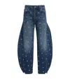 A.w.a.k.e. A.w.a.k.e Mode Studded Organic Barrel-leg Jeans In Blue