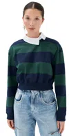 A.w.a.k.e. A.w.a.k.e Mode Striped Cotton Cropped Top
