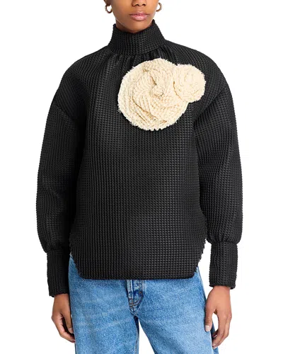 A.w.a.k.e. A. W.a. K.e. Mode Waffle Texture Top In Black