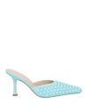 A.w.a.k.e. Georgia Leather Mules In Blue