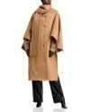 A.w.a.k.e. A. W.a. K.e. Mode Wool Poncho Coat In Beige