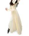 A.w.a.k.e. A. W.a. K.e. Mode Satin Wrap-around Pleated Dress In Ivory
