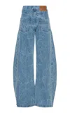 A.w.a.k.e. Acid-washed Rigid High-rise Balloon Jeans In Medium Wash