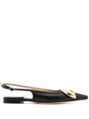 A.w.a.k.e. A.w.a.k.e Mode Amanda Kiss Leather Slingback Flats In Black