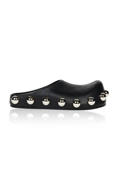 A.w.a.k.e. Anki Studded Leather Clogs In Black