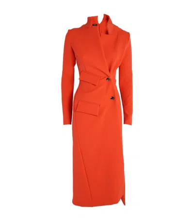 A.w.a.k.e. Asymmetric Stretch-twill Coat In Red