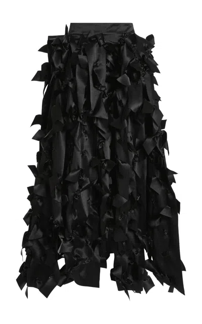 A.w.a.k.e. Asymmetrical Tie-detailed Multi Panel Maxi Skirt In Black