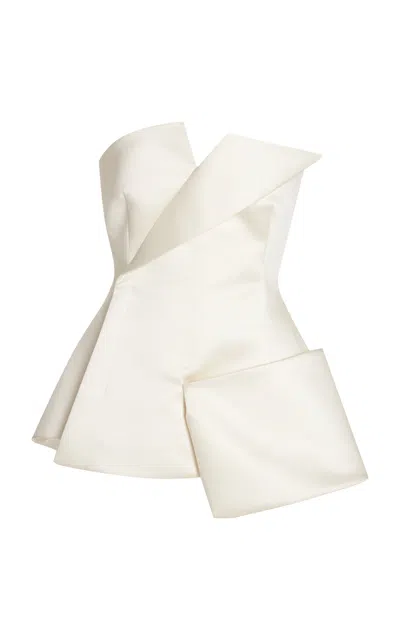A.W.A.K.E. ASYMMETRIC SATIN CORSET TOP