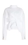 A.w.a.k.e. Asymmetrical Twisted Shirt Top In White