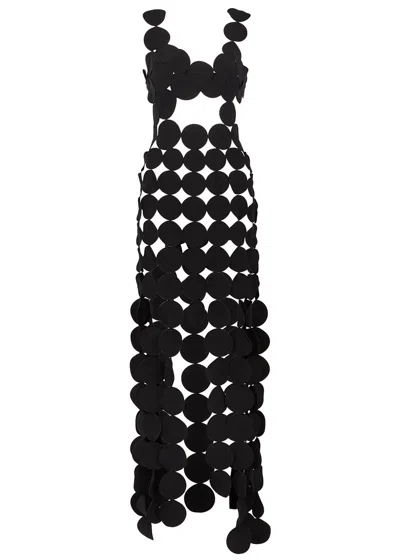 A.w.a.k.e. A.w.a.k.e Mode Black Laser-cut Circle Maxi Dress