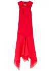 A.w.a.k.e. A.w.a.k.e Mode Chiffon And Knit Knotted-neckline Midi Dress